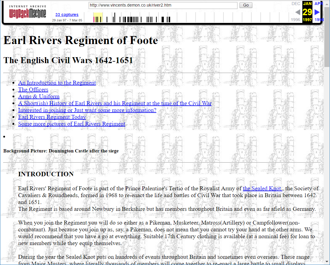Earl Rivers website January 1997